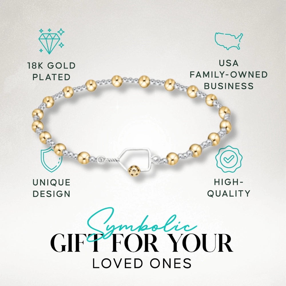 Two-Toned Strechy Pickleball Bracelet