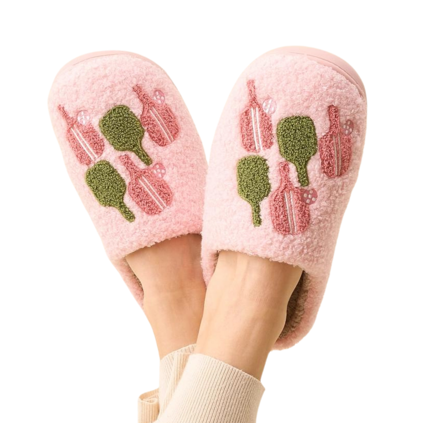 Fuzzy Pickleball Slippers