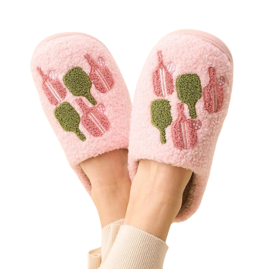 Fuzzy Pickleball Slippers