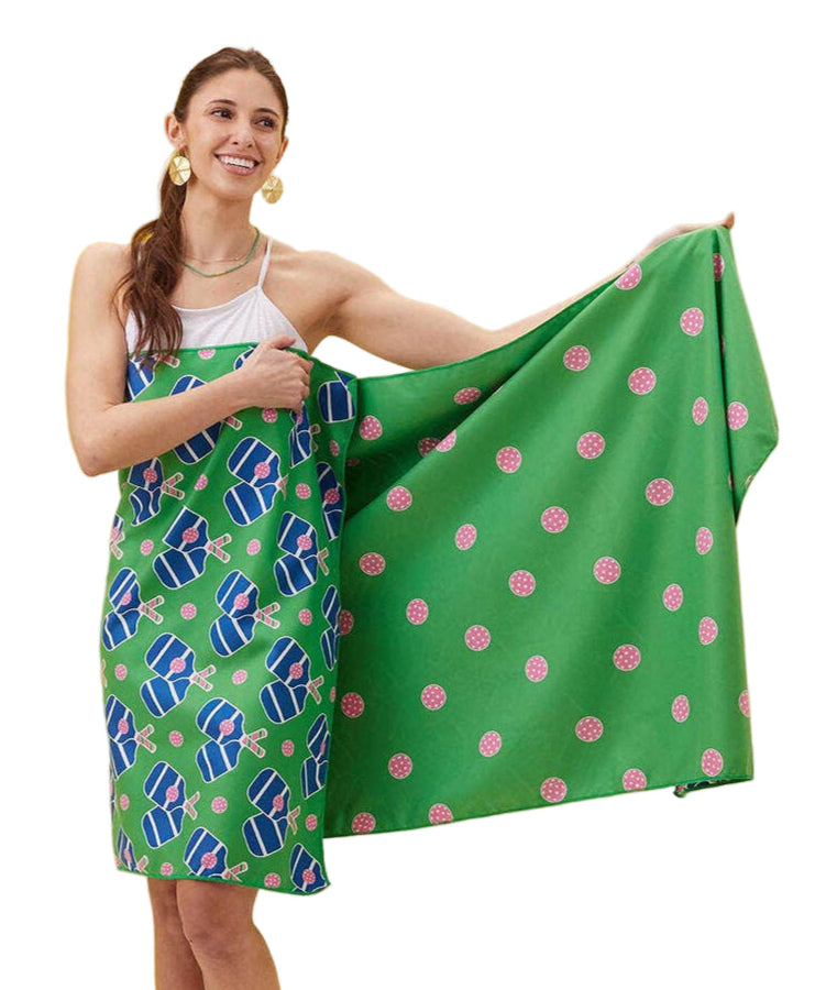 Sand-Resistant PICKLEBALL FUN Reversible Beach Towel