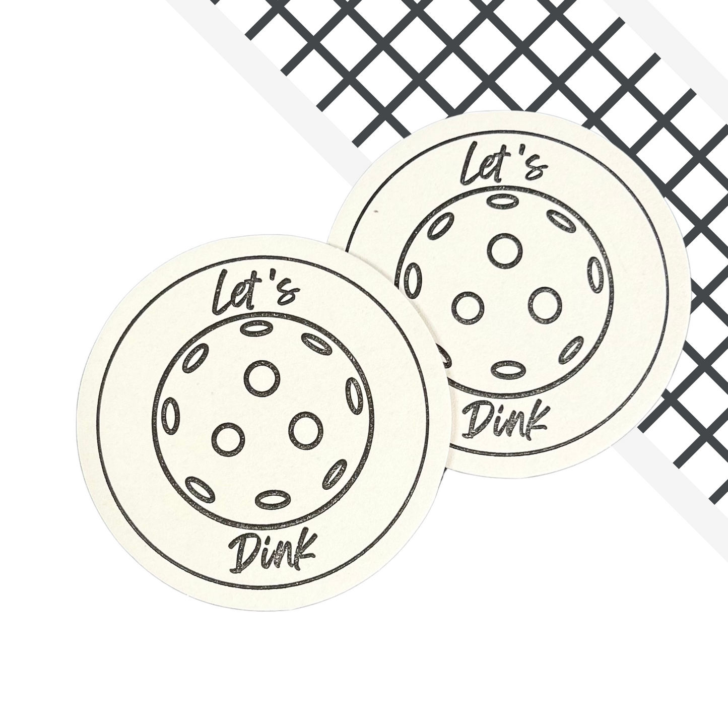 10 ct. Reusable Pulp Board Pickleball Coaster Set
