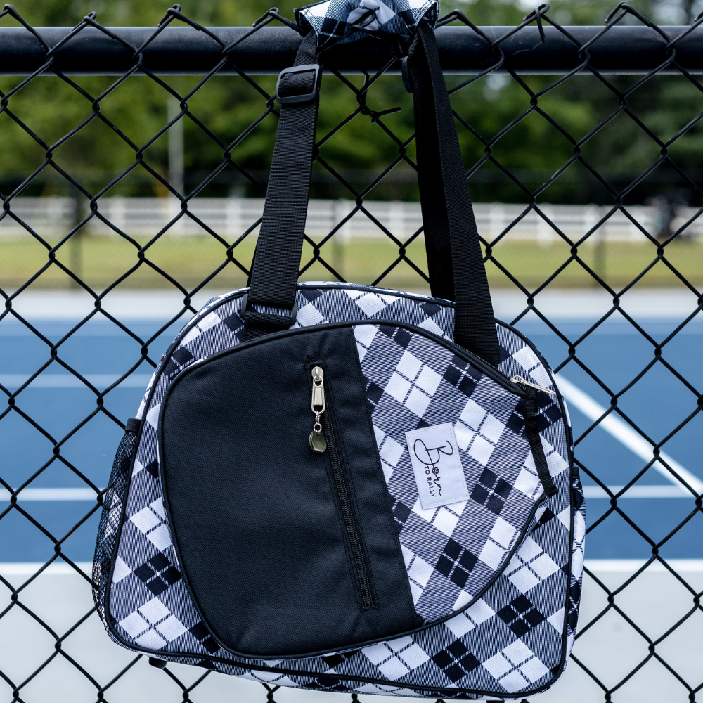 Premium Black Plaid Pickleball Bag