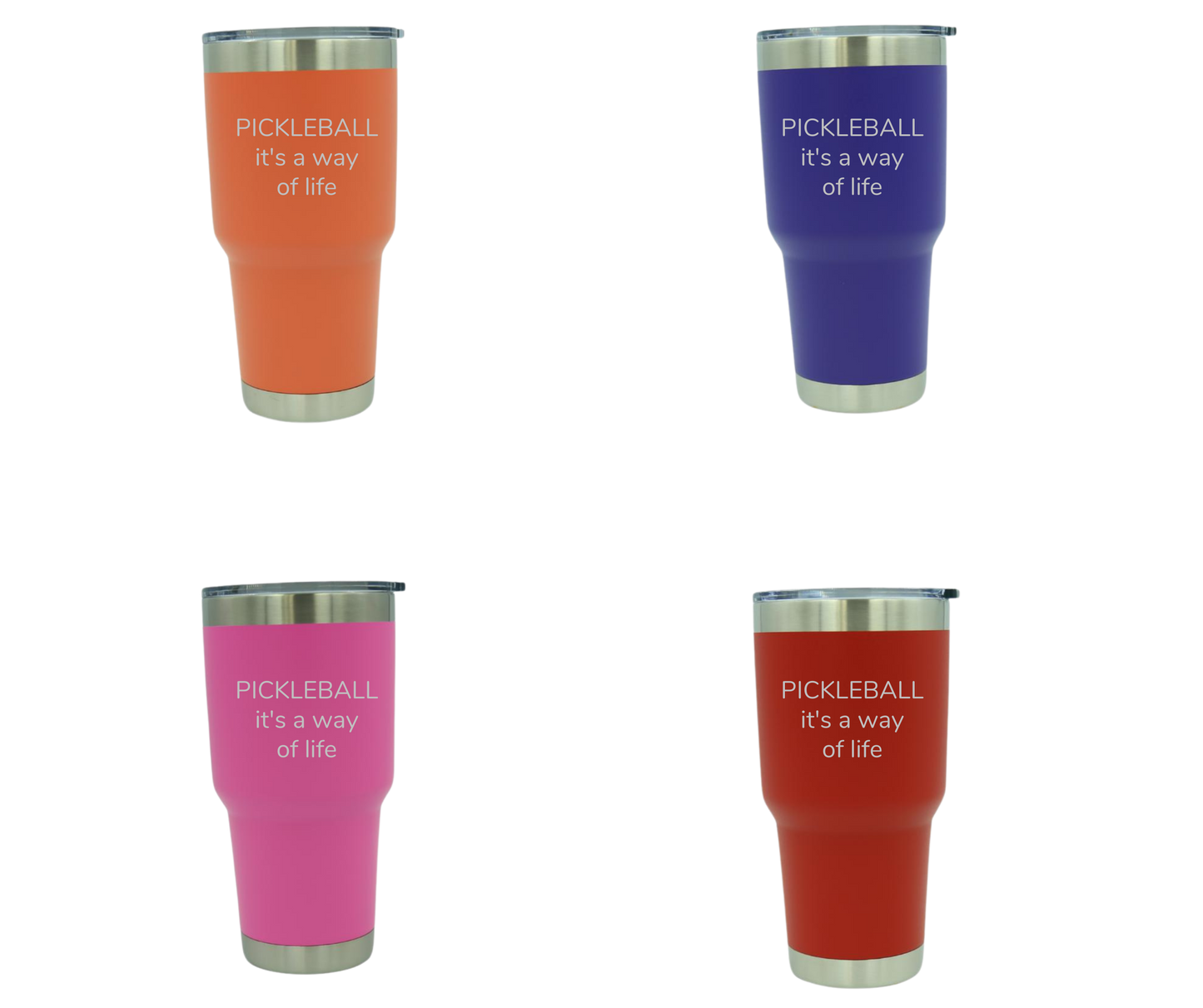 30 oz Engraved "Pickleball it's a way of Life" Insulated Tumbler