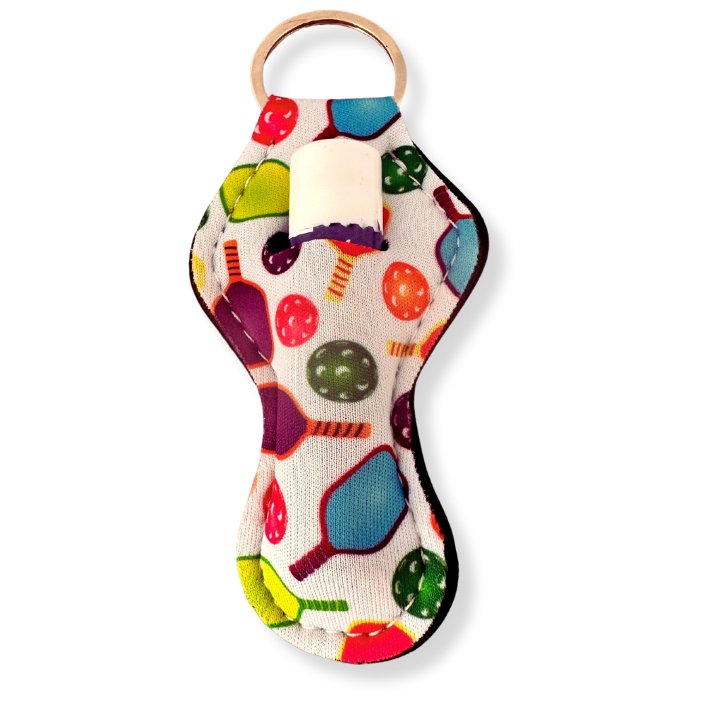 Pickleball Chapstick Holder Keychain (SPF15 Chapstick Included)