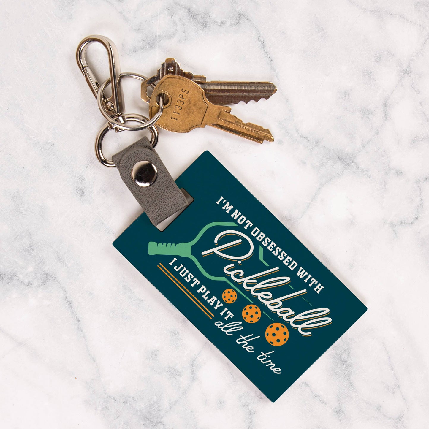 I'm Not Obessed With Pickleball Key Chain/Tag
