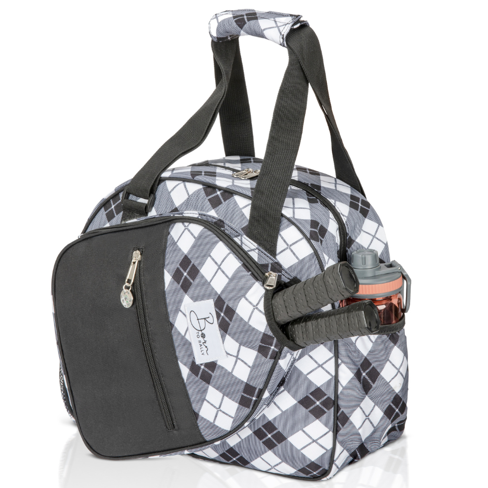 Premium Black Plaid Pickleball Bag