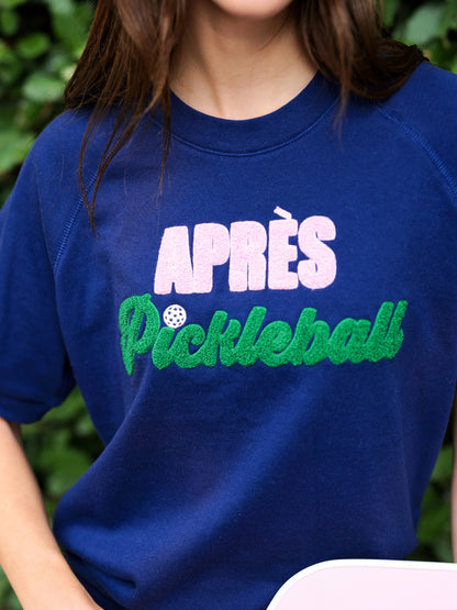 "APRÈS PICKLEBALL" Short Sleeve French Terry Sweatshirt