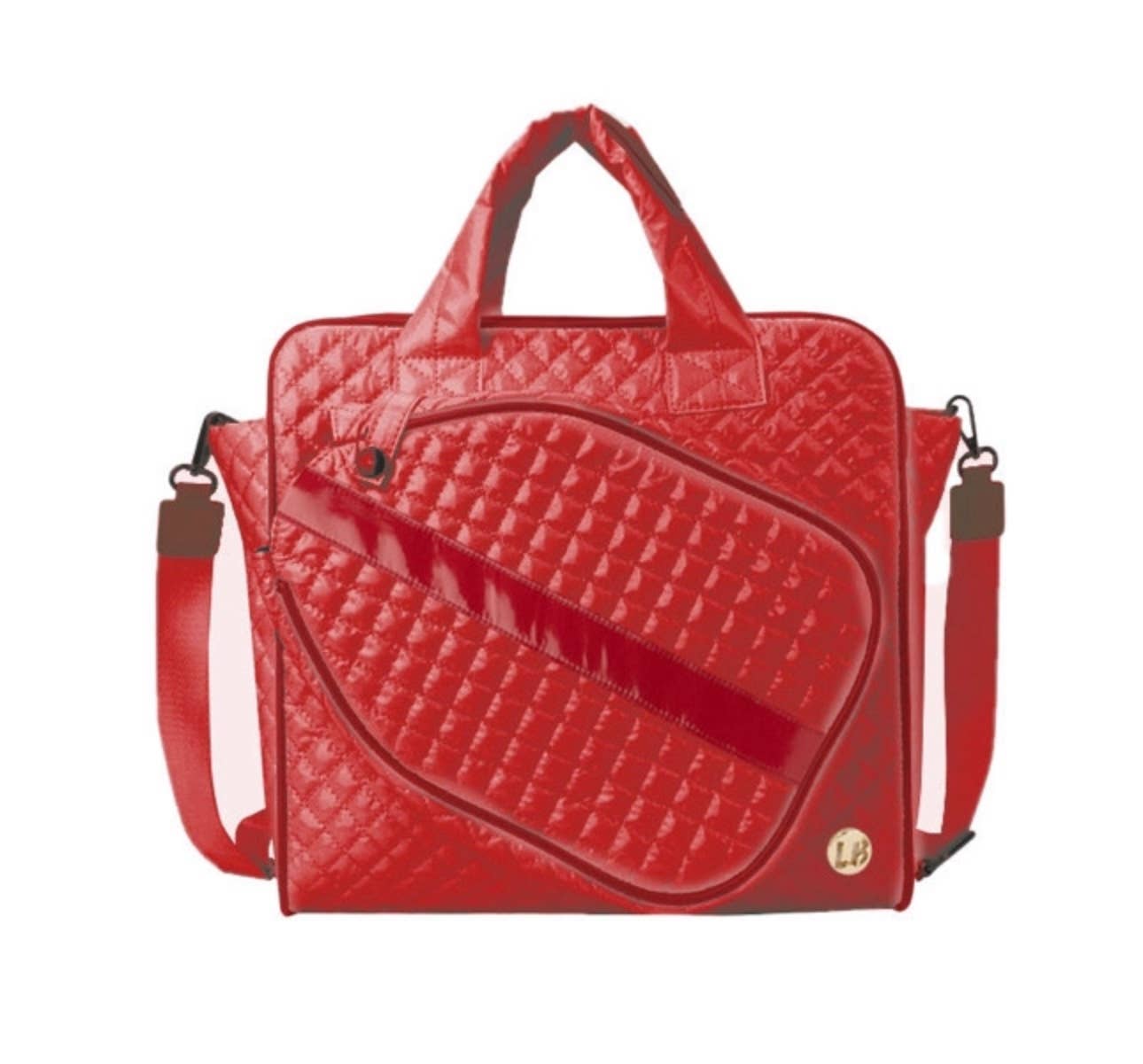 Red Diamond Quilted Pickleball Tote