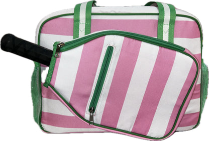 Pink and Green Canvas Pickleball Bag