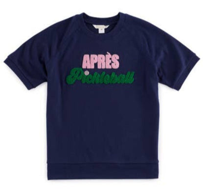 "APRÈS PICKLEBALL" Short Sleeve French Terry Sweatshirt