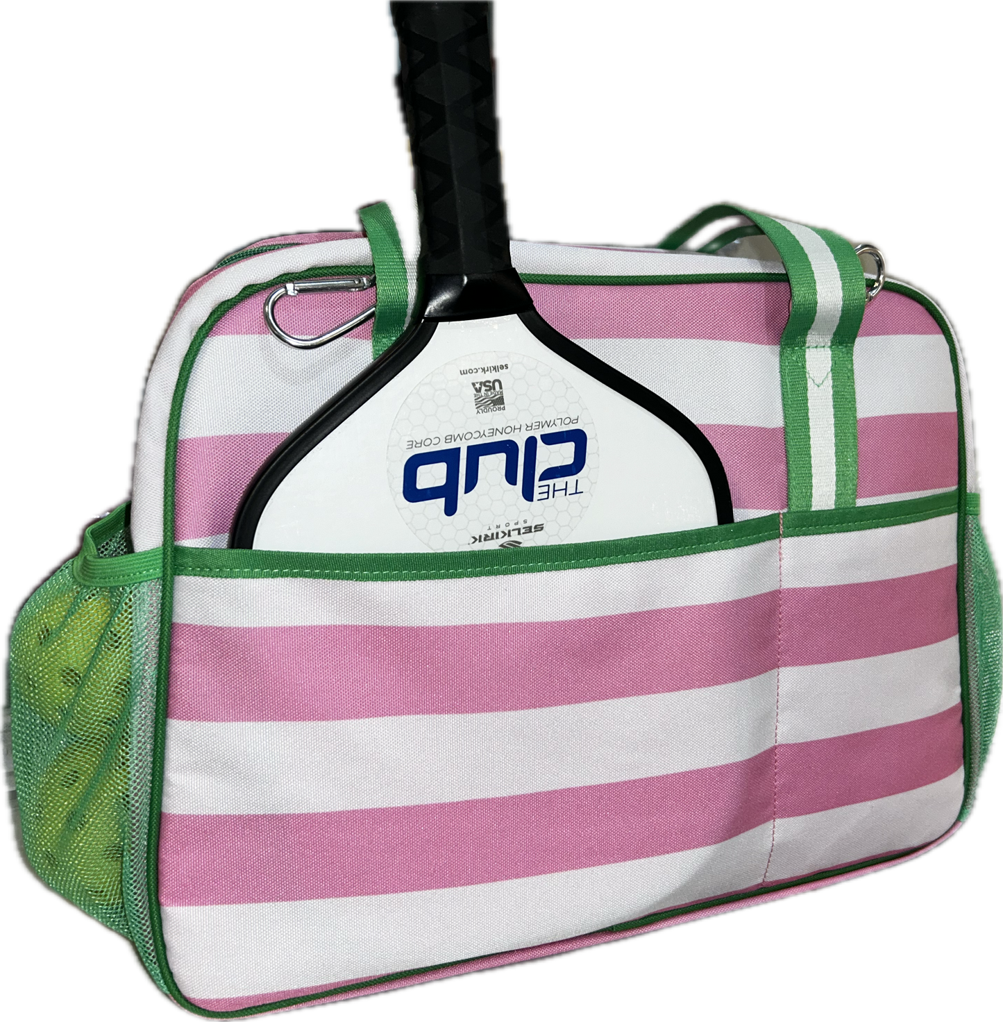 Pink and Green Canvas Pickleball Bag