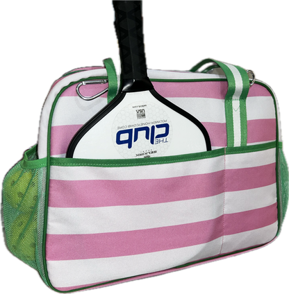 Pink and Green Canvas Pickleball Bag