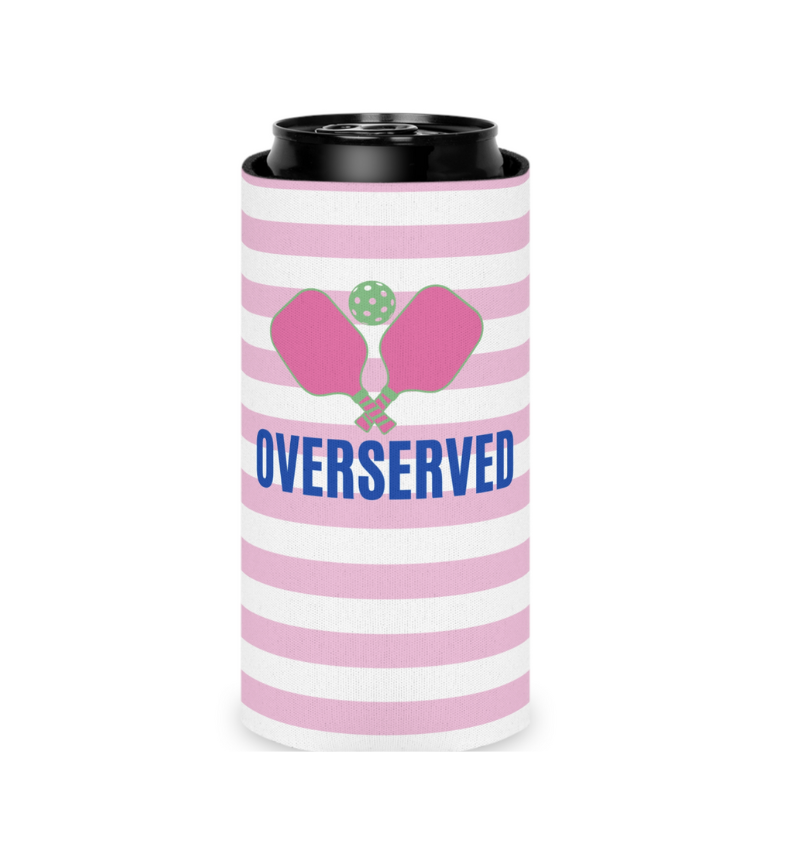 "OVERSERVED" 12oz Slim Can Cooler Sleeve