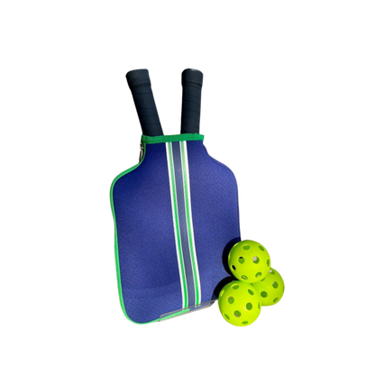 Blue Racing Stripe Pickleball Paddle Cover by Taylor Gray