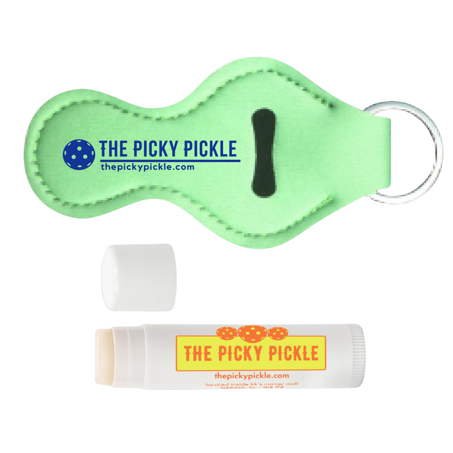 The Picky Pickle Neoprene Chapstick Holder Keychain