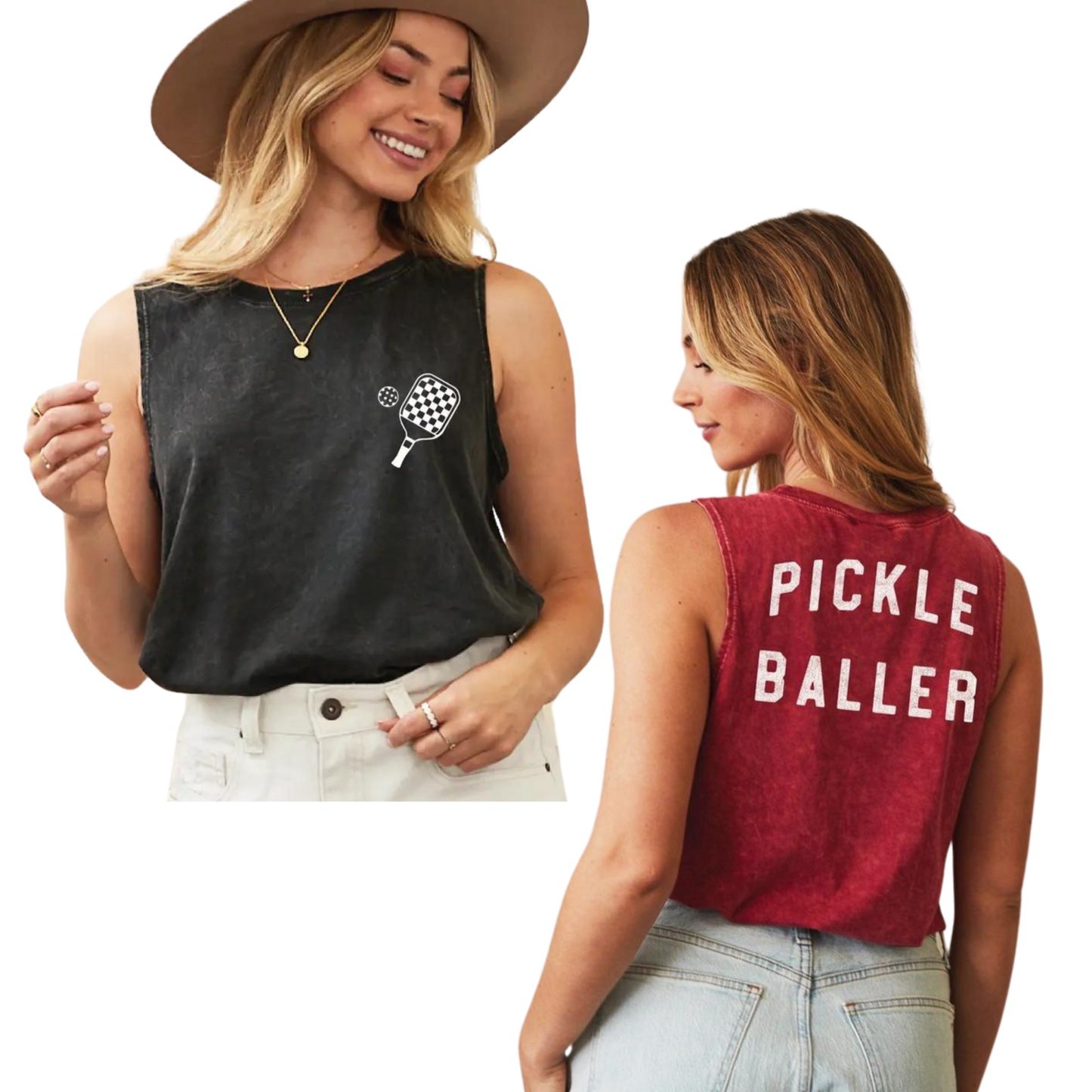 PICKLE BALLER Cropped Relaxed-Fit Tank Top - Asst. Colors