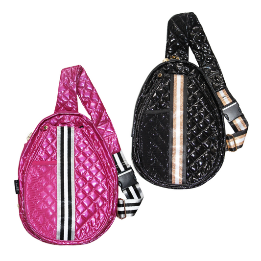 Shiny Quilted Pickleball Sling