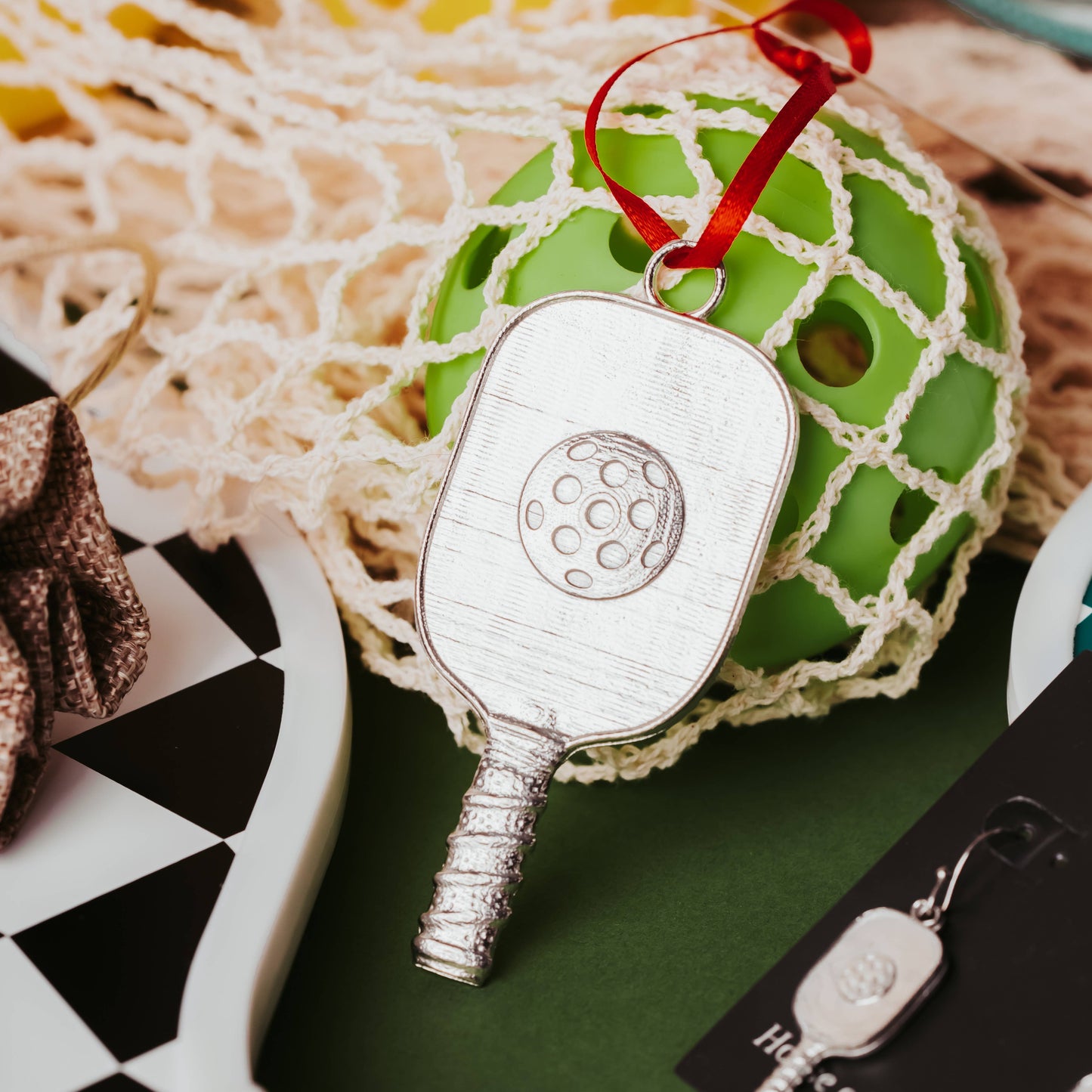 Pickleball Paddle and Ball - Christmas Ornament