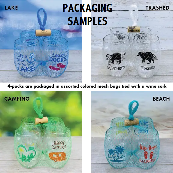 Pickleball Paddle Unbreakable Stemless Wine Glasses