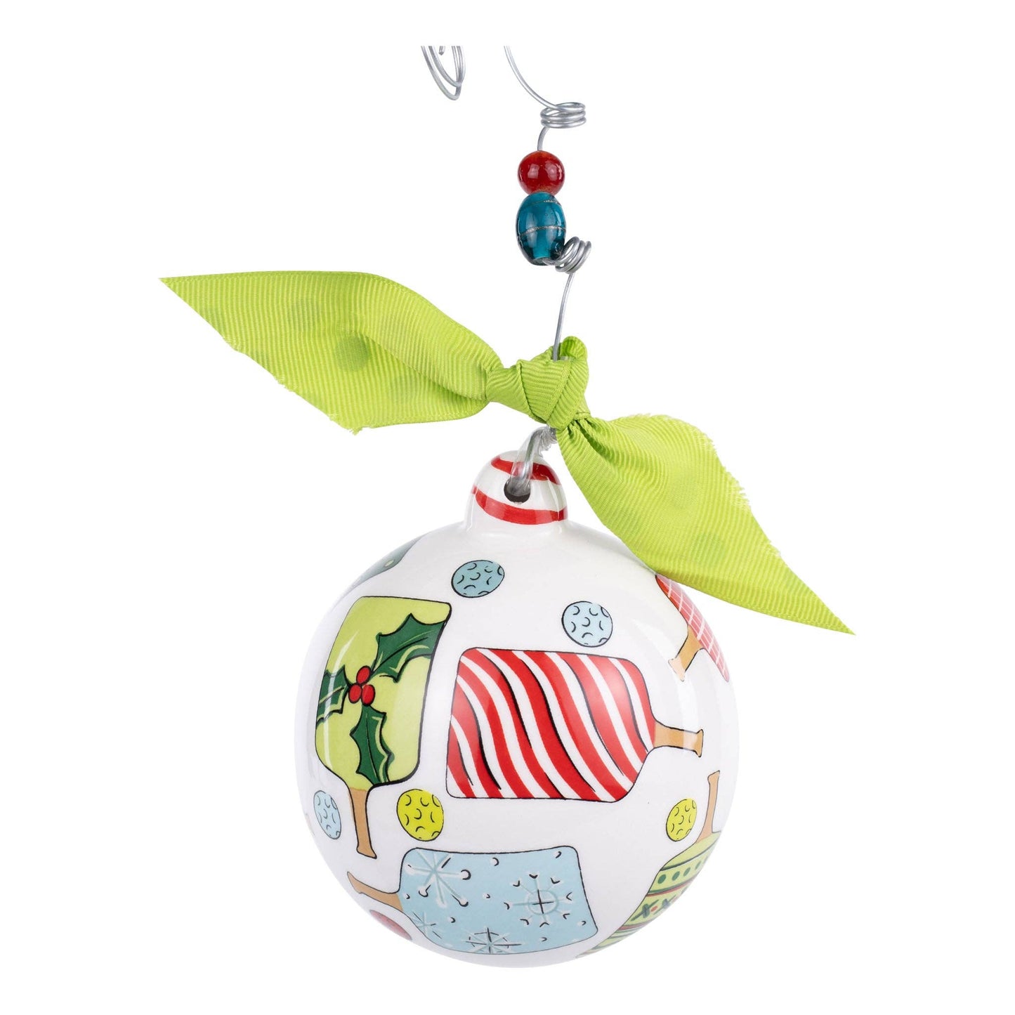 "One More Game" Ceramic Pickleball Ornament