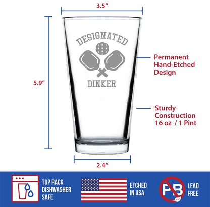 16oz Beer Pint Glass for Dinkers