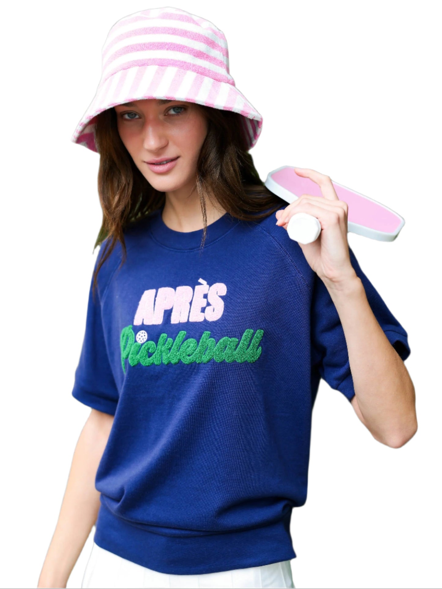 "APRÈS PICKLEBALL" Short Sleeve French Terry Sweatshirt
