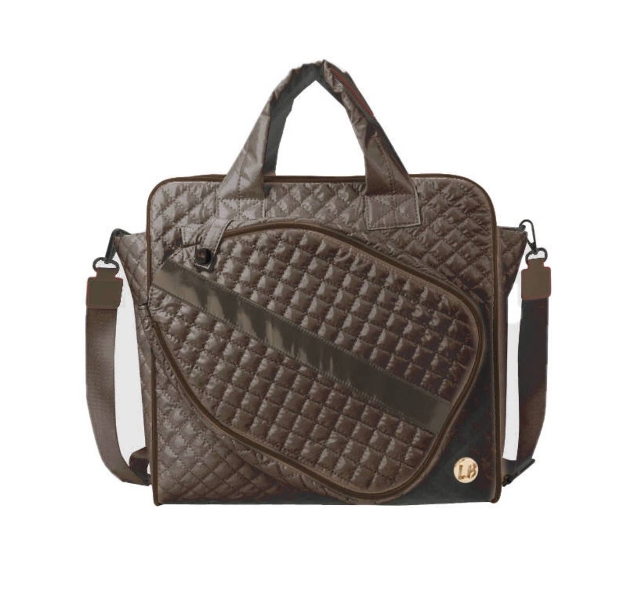 Brown Quilted Diamond Tote Bag