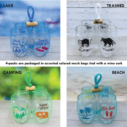 Pickleball Sayings Plastic Wine Glasses