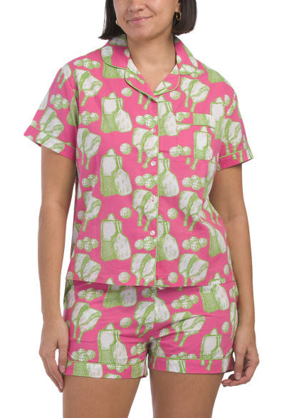 Cotton Pickleball Shortie PJ Set