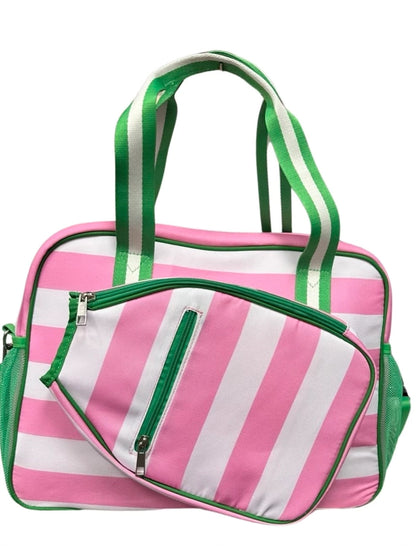 Pink and Green Canvas Pickleball Bag