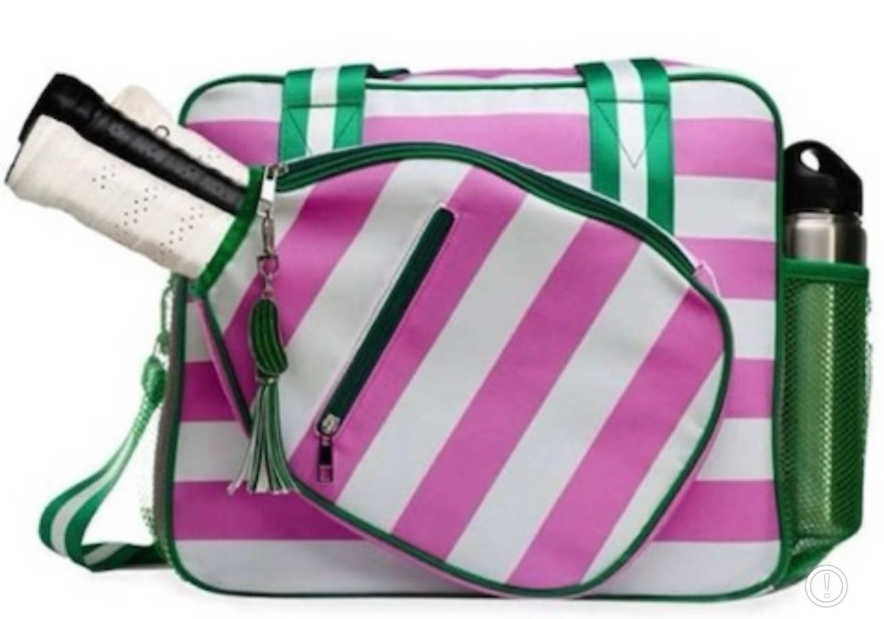 Pink and Green Canvas Pickleball Bag