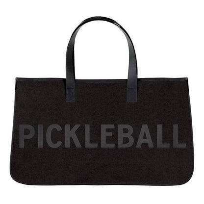 Black Canvas & Leather PICKLEBALL Tote