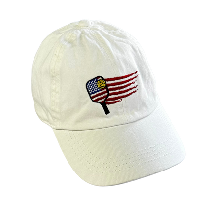 American Flag Unstructured Pickleball Cap